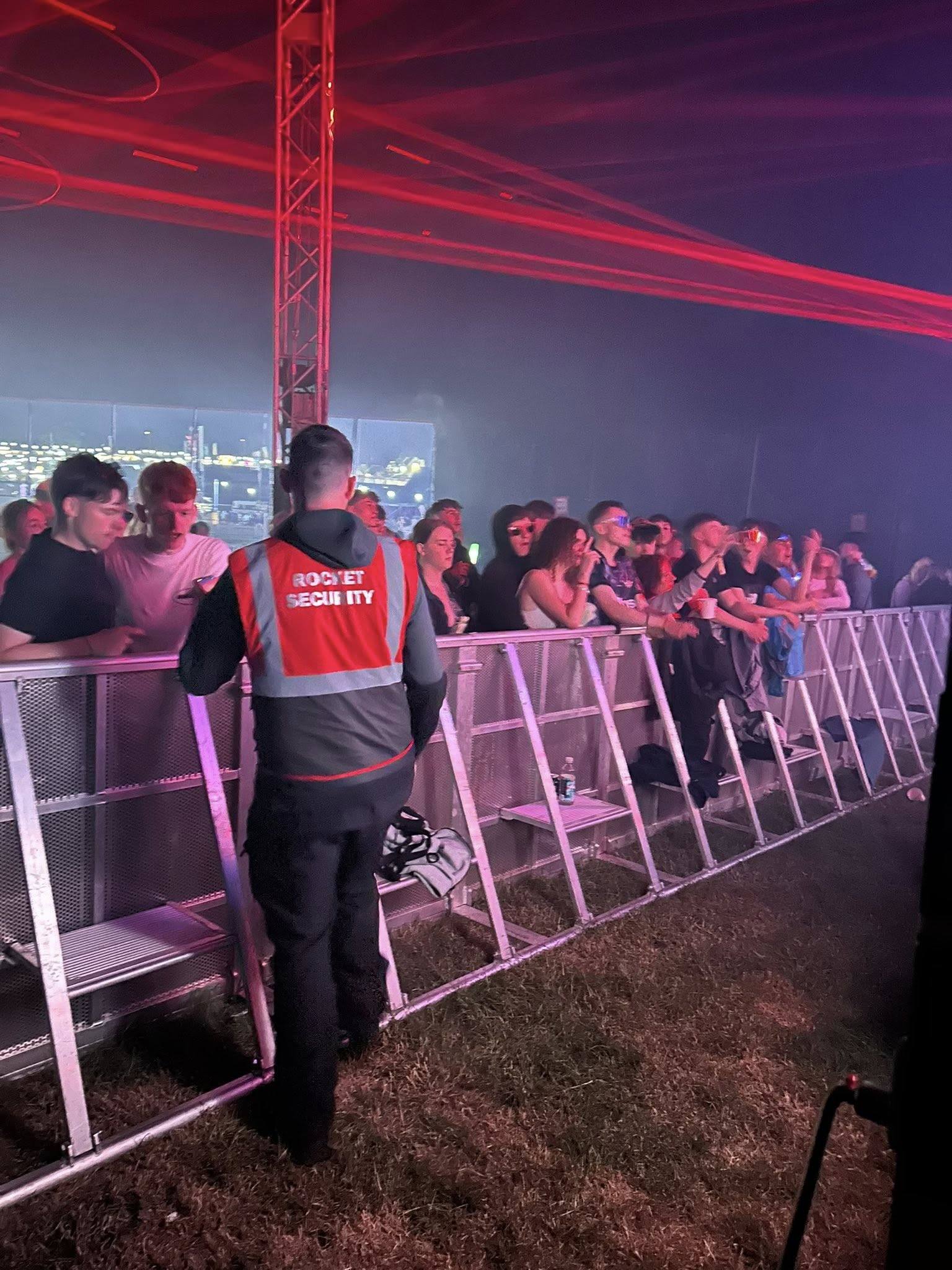 Professional security team in action